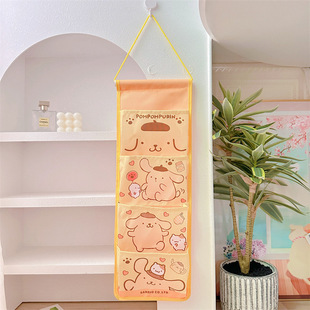 Cartoon cute home storage hanging bag wall door multi-grid storage bag half fish ugly fish storage bag wall hanging bag