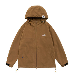 Spring and Autumn Mountain Outdoor Hooded Work Jacket Rushwork Hooded Jacket Men's and Women's Loose Casual Collocation Handsome