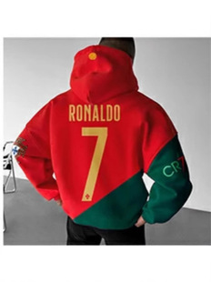 24 years of foreign trade hot football Ronaldo 7 hoodie tide brand hand fleece vests 3D digital printing men and women