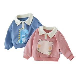 Baby's Sweater Spring and Autumn Top Boys' and Girls' Spring Baby Clothes Cartoon Children's Casual Long Sleeve Class A Base Shirt