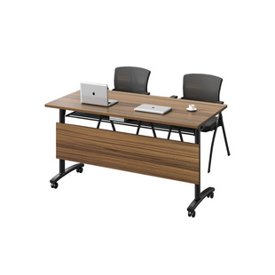 Folding Training Table Conference Table and Chair Combination Removable Splicing Multi-functional Office Tutoring Class Long Double Desk