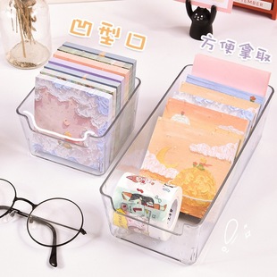 Ins Style Acrylic Notebook Storage Box Transparent Mask Oblique Cosmetic Japanese Style Desktop Box