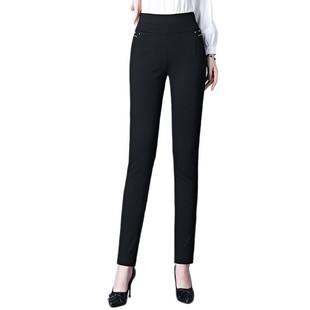 Pants Women's Autumn and Winter New High Waist Stretch plus size Casual Pants Slim-fit Slimming Straight Pants Korean Style Middle-aged Mom Pants