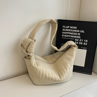 Pleated Lazy Style Good Morning Dumpling Bag for Women 2025 New Lightweight Large Capacity Shoulder Bag Casual Cloth Crossbody Bag