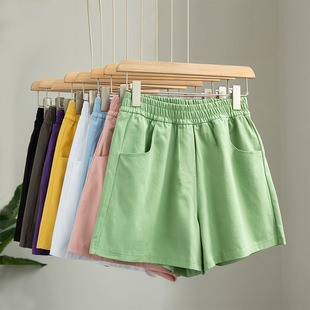 Macaron Shorts Women's Summer Thin Casual Large Size Loose High Waist Slimming Sports Wide Leg Hot Pants