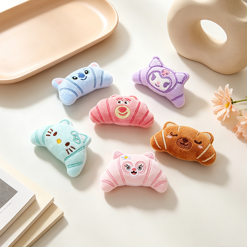 Cartoon Plush Doll Brooch Strawberry Bear Stitch Stellalou Brooch Accessories Doll Bag Keychain Pendant