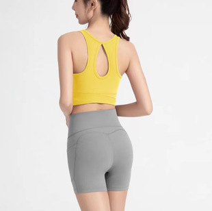New All-in-One Cup Thin Sports Underwear Rope Skipping Running Shockproof Push-Up Bra Hollow Yoga Vest Underwear
