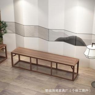 New Chinese Style Old Elm Long Stool Shoe Changing Stool After Closing the Door Household Dining Table Double Stool All Solid Wood Long Chair