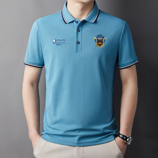 Cross-border Station 2025 Summer New Men's Half-sleeved POLO Shirt Embroidered T-shirt Fashionable Casual Outer Jacket for Men