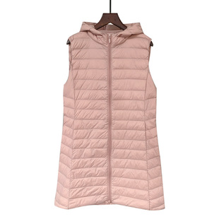 The New feather waistcoat ladies in the long hood fashion slim inside a slim vest with windbreaker