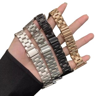 Suitable for Xiaomi Mi Band 9Pro Strap Three-Bead Solid Stainless Steel Wristband Redmi Watch4/5 Women's Watch Strap