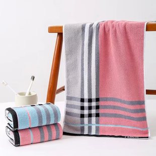 Pre-treatment of color yarn 120g jacquard grid color bar thick towel 32 shares high-grade gift face towel opening