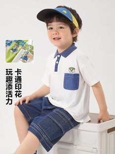 Right European boys short-sleeved POLO shirt T-shirt summer children's clothing children's baby shirt half-sleeved summer U15941
