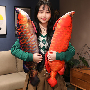 Imitation Golden Dragon Fish Doll Koi Plush Toy Cute Large Sleeping Pillow Pet Cat Dog Doll Wholesale