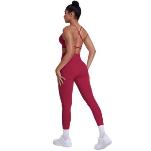 European and American Cross-border Naked Quick-drying Yoga Bra Outdoor Running Sports Leisure Fitness Wear Long Two-piece Set