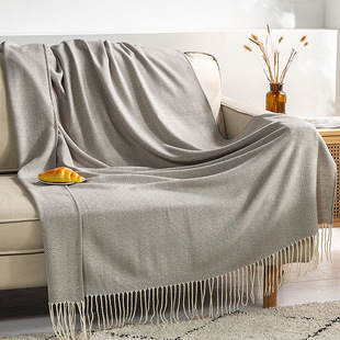 Amazon Hot Sale Bohemian Knitted Sofa Blanket Decorative Cover Blanket Homestay Bed End Blanket Acrylic Tassel Knitted Blanket