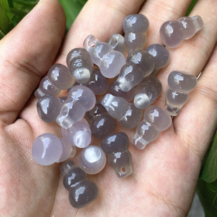 Wholesale Horse Material White Chalcedony Gourd Pendant Parts Welfare DIY Bracelet Accessories High Ice Chalcedony Gourd Pendant