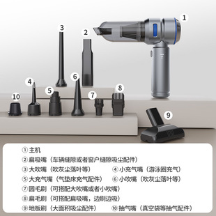 Car Vacuum Cleaner Brushless Motor Multifunctional Suction and Blowing Integrated Car Portable Handheld Wireless Vacuum Cleaner Inflatable
