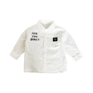 Children's shirt 2020 Spring Boys' new nail label shirt children's casual top versatile letters Western style children's clothing