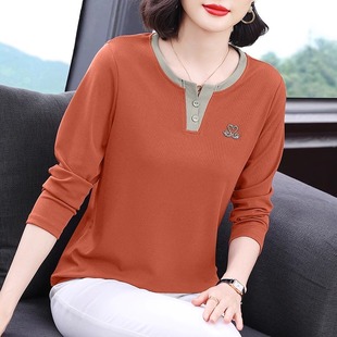 Long Sleeve Shirt Women's Clothing 2025 Spring and Autumn New Mother's Shirt plus size Fat Loose Slimming Top Base Shirt