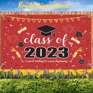 2024 New graduation season background cloth cross-border e-commerce popular household supplies graduation season tapestry banner hanging cloth flag