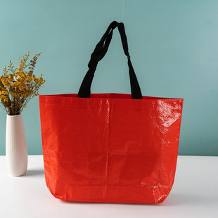 pp portable woven bag custom film waterproof shopping bag large capacity gift storage bag plastic snakeskin bag
