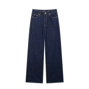 ZR foreign trade wholesale European and American style women's new French fashion simple high waist wide leg jeans 6164162