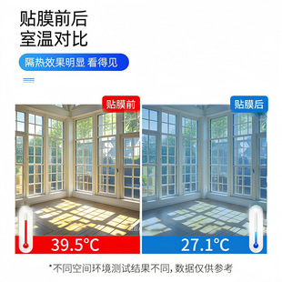 Household One-way Perspective Film Sunscreen Glass Film for Doors and Windows Balcony Double-sided Silver Blue Silver Shading Glass Film Heat Insulation Film