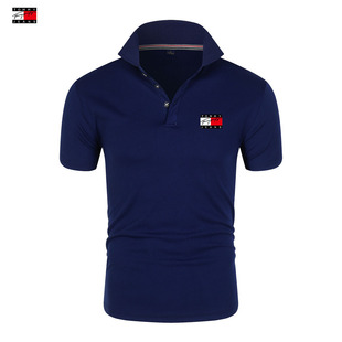Cross-border summer polo shirt men's and women's work clothes men's short sleeve top polo t shirt cultural shirt in stock batch