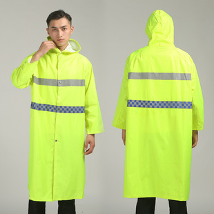 Sanitation Jacket Raincoat Double Reflective Strip Rainproof Water Suit Men's Thickened Soft Breathable Adult Waterproof Poncho Sanitation Suit