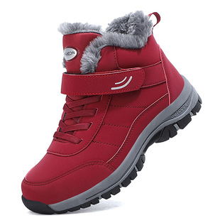 Middle-aged and elderly walking shoes autumn and winter fleece-lined round toe cotton in stock warm thickened cross-border foreign trade shoes men's and women's shoes