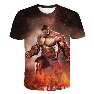 Summer European and American cross-border T-shirt movie character 3D digital printing men's street hip hop style short sleeve t-shirt