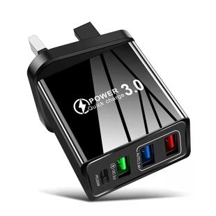 Многопортовое зарядное устройство для мобильного телефона PD + 3USB с интерфейсом Type-C адаптер для дорожного зарядного устройства зарядная головка Британский стандарт Американский европейский стандарт