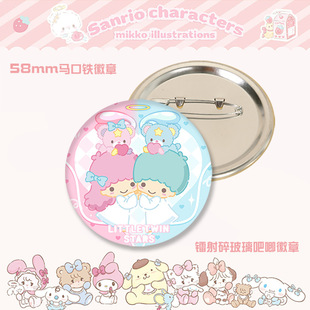 Значок Sanrio Gui Dog Куломи собака пудинг KT кошка 58 мм жести лазерный значок брошь