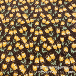 Tulip Printed Cloth Brocade Polyester 21 Pit Corduroy Printed Autumn and Winter Women's Coat Skirt Clothing Fabric