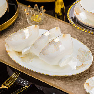 Набор посуды Happy Time для домашнего использования 2024 новый Jingdezhen кости керамическая тарелка посуды тарелка новоселье
