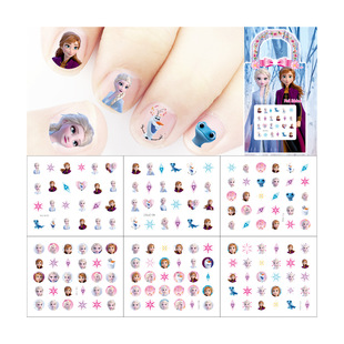 Трансграничные наклейки для ногтей для детей мультфильм Frozen второй набор ногтей Aisa 6 водонепроницаемых ногтей