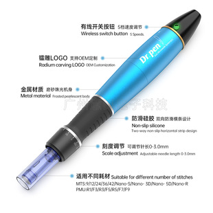 Трансграничная электрическая ручка с микроиглами Dr.pen A9, прямые поставки с завода A1-W синяя Беспроводная зарядка, Косметическая ручка с микроиглами