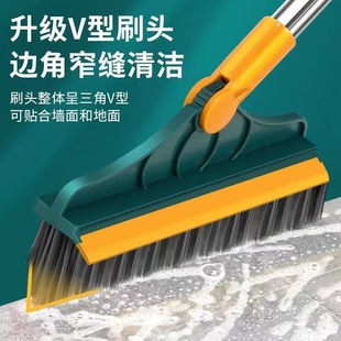Floor brush toilet floor brush floor seam cleaning artifact bathroom toilet floor wash wall long handle bristle gap