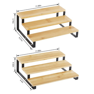 Seasoning Storage Rack Iron-wood Combination Storage Rack Retractable Desktop Display Rack Kitchen Condiment Storage Rack