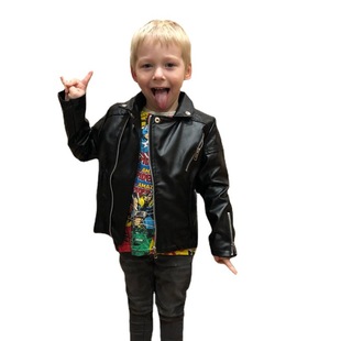ins children's leather clothing girls boys leather clothing Europe and the United States fan PU leather motorcycle leather jacket a generation of wholesale