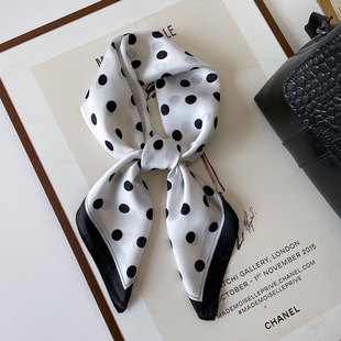 Summer Thin Scarf 70 Satin Polka Dot Silk Scarf Women's Korean Fashion Decorative Scarf Scarf Clothing Matchinging Shawl