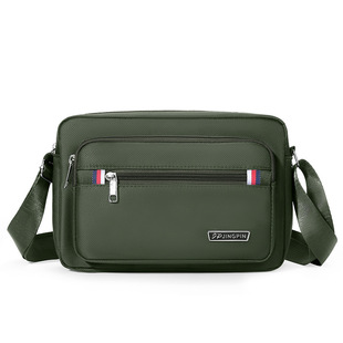 Men's shoulder bag multi-layer cashier bag 2024 new casual multi-functional light business backpack printed logo portable bag