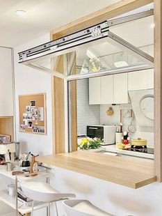 American Industrial Style Foldable Aluminum Alloy Sliding Window Cafe Kitchen Shop Arbitrary Positioning Hovering Door and Window