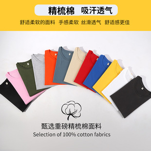 180g Combed Cotton CVC Short Sleeve T-Shirt Thin Round Neck Summer Short Sleeve Men and Women to Print logo
