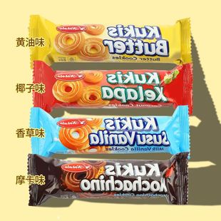 Wholesale Casual Snacks Indonesian Imported Roda Cookies 60g Coconut Vanilla Butter Mocha Flavored Cookies