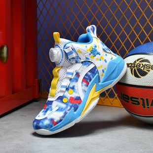 Rotating button basketball wear-resistant non-slip children's shoes 2024 basketball shoes shock absorption new primary school students teenagers