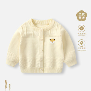 Baby Knitted Sweater Coat 2025 Spring and Autumn Baby Boy Sweater Cardigan Children's Western-style Out-of-town Top Spring Clothes