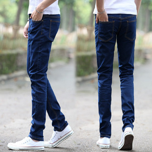 Spring and Autumn Stretch Jeans Men's Slim Fit Leg Casual Straight Pants Korean Fashion Black Pants Wholesale