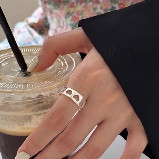Summer plain ring S925 sterling silver ring women's light luxury high-end design stacked wear all-match non-fading niche finger ring